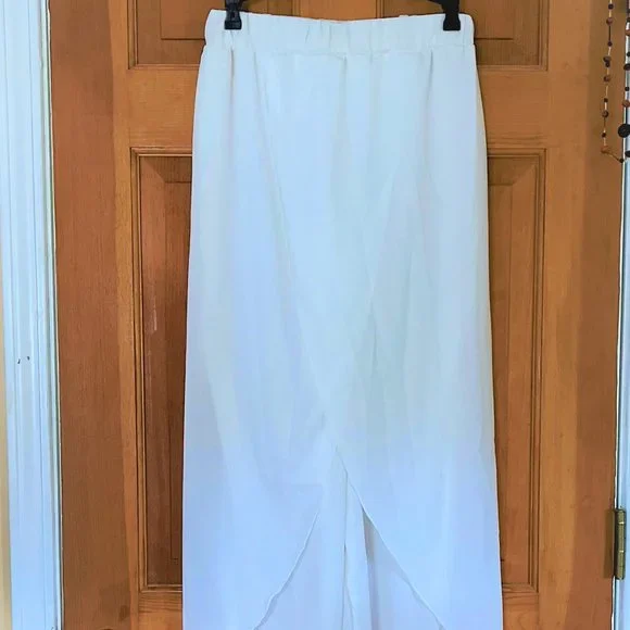 Women's Vestidos Size L White Butterfly Pants - Picture 1 of 11